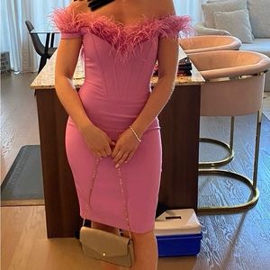 Trezzi Feather Cocktail Dress